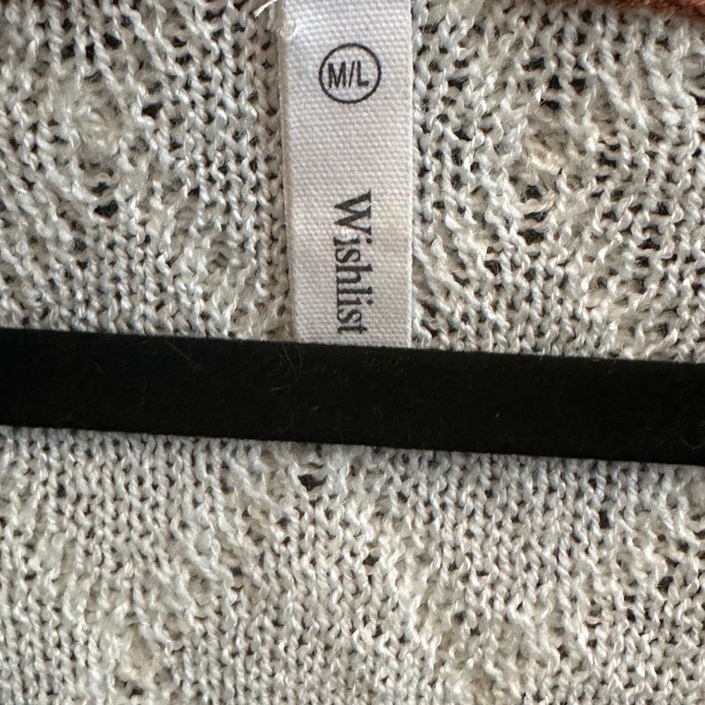 Wishlist | Preppy V-Neck Sweater with‎ Striped Trim | Cream, Blue, & Brown | M/L - Picture 5 of 7